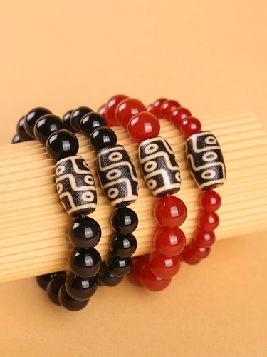 Натуральный браслет из бусин, ониксовый оберег на день рождения, браслет с одной бусиной подходит для мужчин и женщин, для влюбленных
