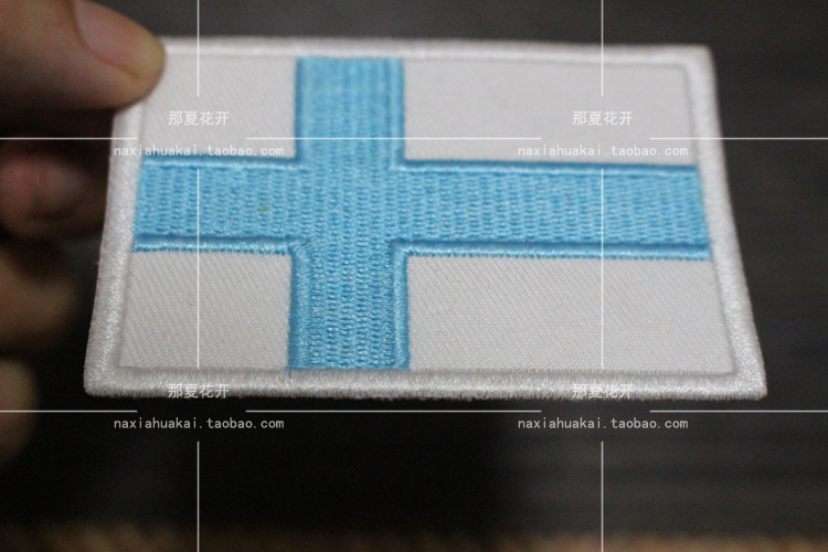 Phần lan cờ armband dán vải, thêu nhãn dán, chương Velcro thêu chương epaulettes có thể được tùy chỉnh mieng dan quan ao