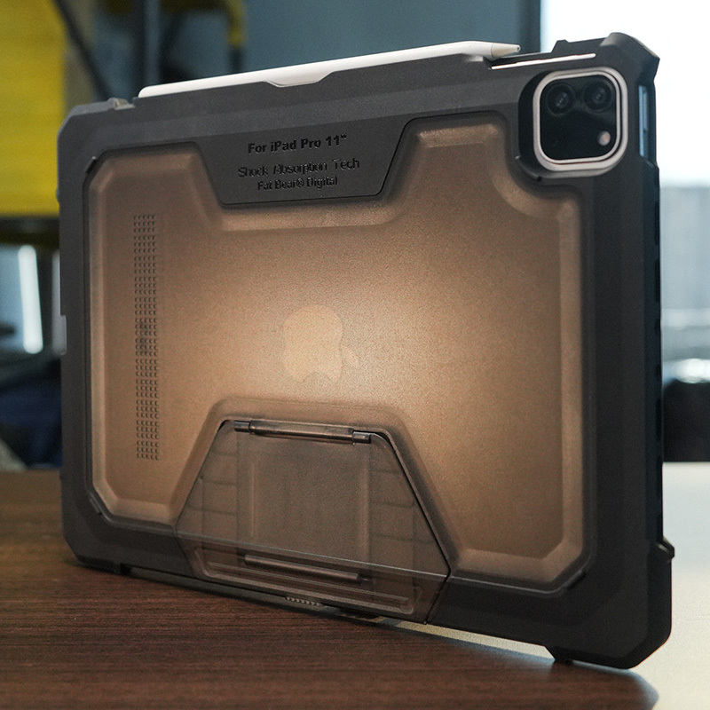 Fat Bear Edc Tactical Anti-Fall Case Suitable for Apple iPad Pro 11inch Tablet 2025 M5 2024 2021 2020 Military Style Protective Cover Anti-Bend Jacket Protective Shell