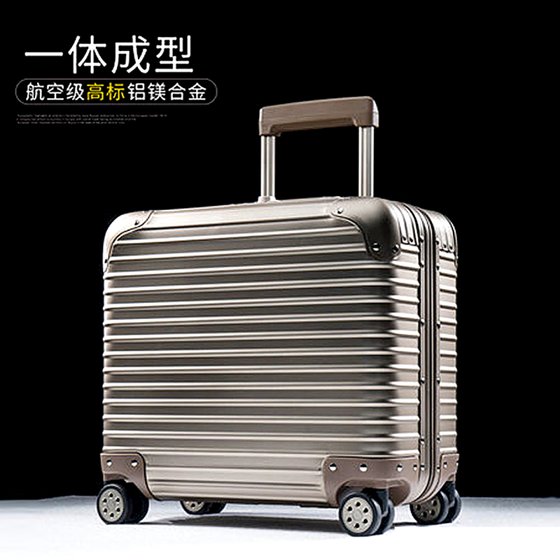 All aluminum magnesium alloy boarding box 14 inch computer pull box 16 inch metal frame travel box 17 inch suitcase for men and women