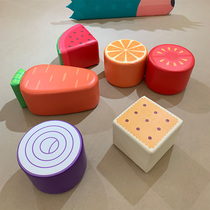 Toddler cartoon shape stool seat fruit and vegetable series childrens stool early education center rest area soft fruit small stool