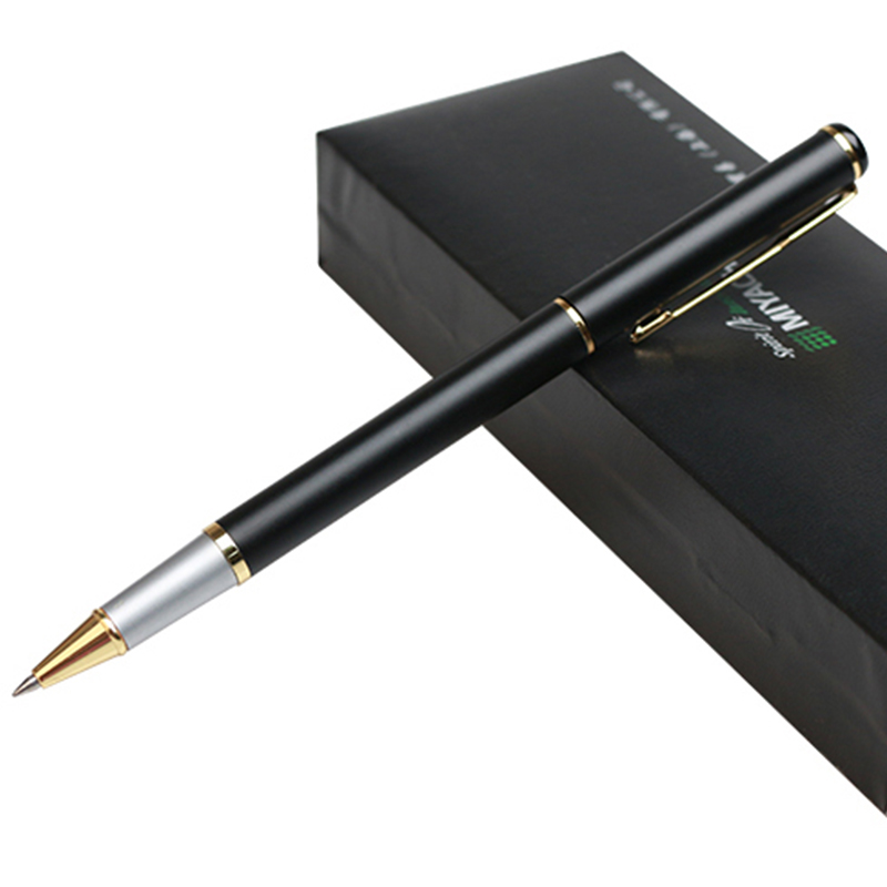 Business office signature pen water-based pen metal black gift gift pen financial meeting writing gel pen high-end cap nut student reading, postgraduate study, gift boxed custom pearl pen gel pen