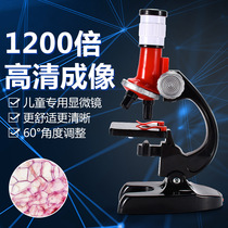 Childrens microscope science experiment toy biology professional 1200 times primary school students HD mini handheld portable