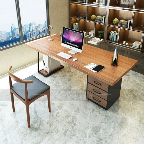 大博士 Стол компьютера с твердым деревом, Nordic Desk Hoper Desk Original Work Work Work с ящиком с ящиком