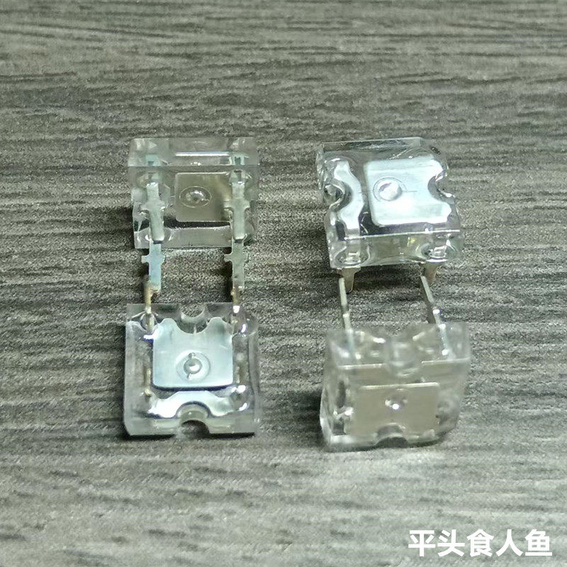 白发冷白 白发翠绿 深蓝食人鱼发光二极管  高亮平头LED灯珠 10只