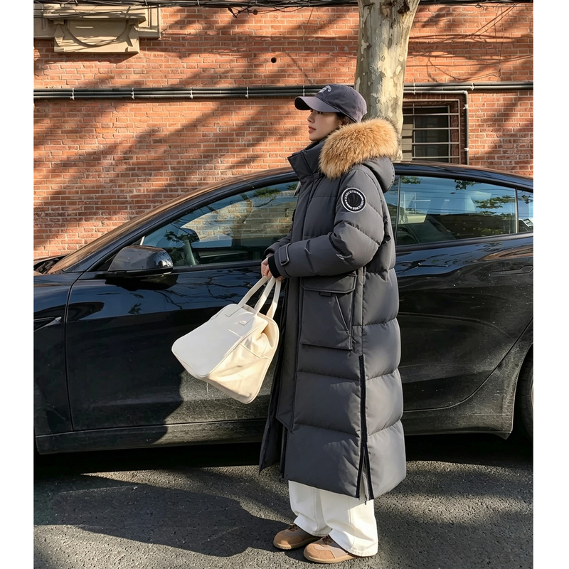 Stunning Korean-Style Outfit: Women's Goose down Jacket, Winter Long Over-The-Knee Thickened Ultra-Long Warm High-End Coat Stunning Korean-Style Outfit: Women's Goose down Jacket, Winter Long Over-The-Knee Thickened Ultra-Long Warm High-End Coat