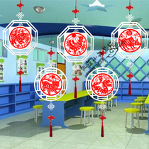 Kindergarten Corridor Classroom Creativity Hanging wood white embryodiac on facelift Facelift Retro China Wind Shop Wall-hanging