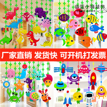  Kindergarten classroom Corridor charm pendant Mall shop spring decoration rattan willow swallow Ocean fish