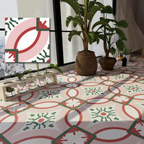 Moroccan pink parquet tile toilet 300 balcony kitchen non-slip floral floor tiles Net red small flower tiles