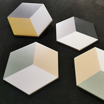 Black and white gray hexagonal brick European kitchen bathroom non-slip floor tile bathroom restaurant tricolor tile