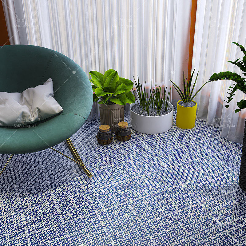 Moroccan Small Crushed Flower Tiles Bar Clubhouse Background Wall Blue Retro Flowers Brick Folk Sleeping Terrace 200 Small Floor Tiles