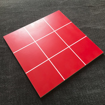 Big red nine-grid floor tile 300*300 kitchen toilet solid color plaid tile kindergarten tile restaurant wall tile