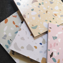 Pink terrazzo ceramic tile 300*300 hostel kitchen matte non-slip floor tile toilet color particle tile