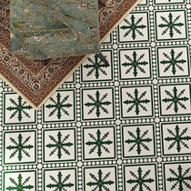 Homestay green parquet tiles 300 bathroom floor tiles restaurant milk tea shop background wall tiles Art small tiles