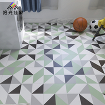 Green and white geometric tiles kitchen bathroom hipster wall tiles hot pot restaurant balcony non-slip floor tiles 300