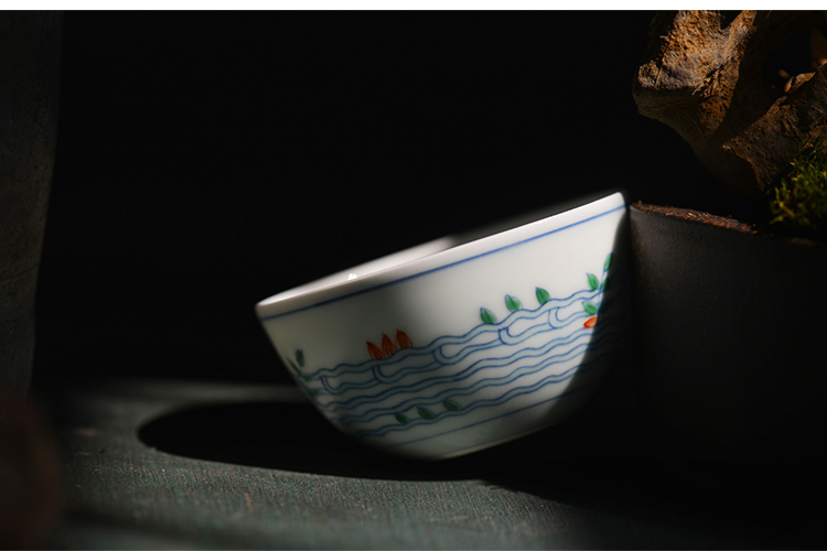 Offered home - cooked in yongzheng hand - made color bucket small glass sample tea cup cup jingdezhen manual archaize ceramic tea set