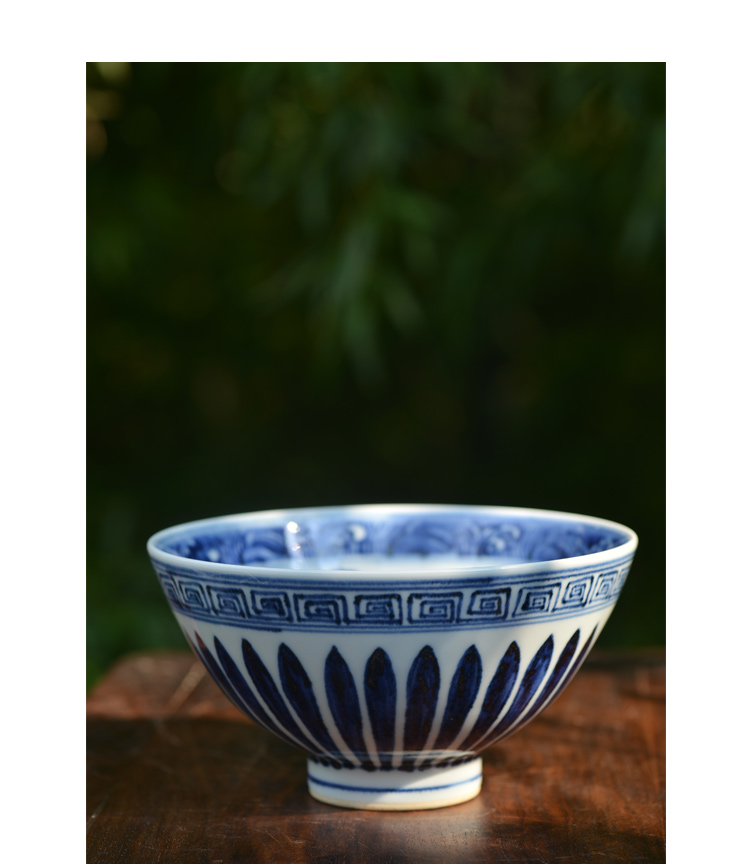 Offered home - cooked ju long jingdezhen blue and white porcelain up controller hand - made large heart always rainbow such as bowl bowl Chinese food dishes