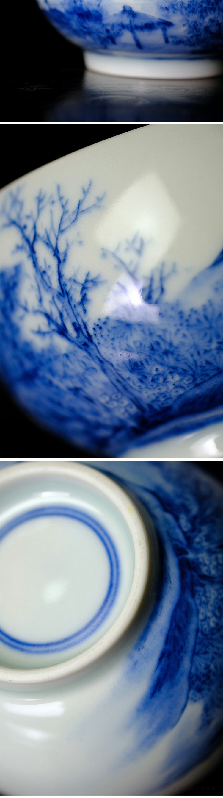 Long up offered home - cooked wen - bo xiong the teacher in hand - made maintain blue ocean 's sing night fishing cup of archaize of jingdezhen tea service