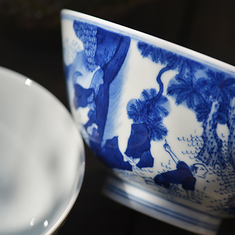 Offered home - cooked in imitation of kang xi chui blue hand - made character of jingdezhen ceramic bowl to Chinese food bowl of small bowl