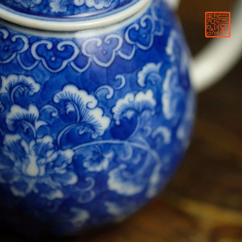 Offered home - cooked ju long up controller blue and white dragon egg blue noble hand - made pot of jingdezhen ceramics by hand little teapot tea sets