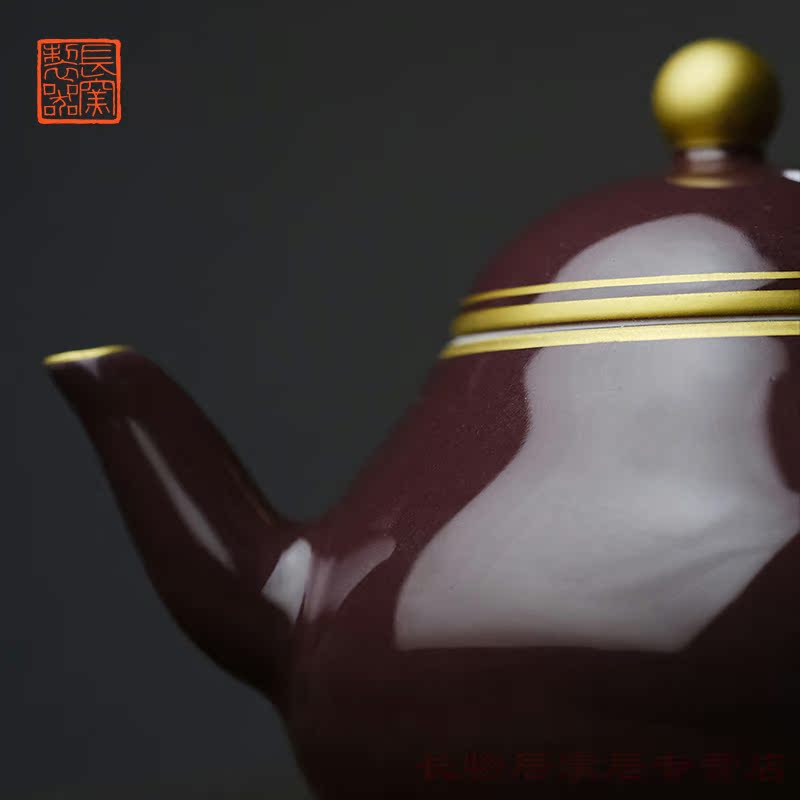 Offered home - cooked ju long up controller zijin glaze see the pear - shaped pot of jingdezhen pure manual archaize ceramic tea pot