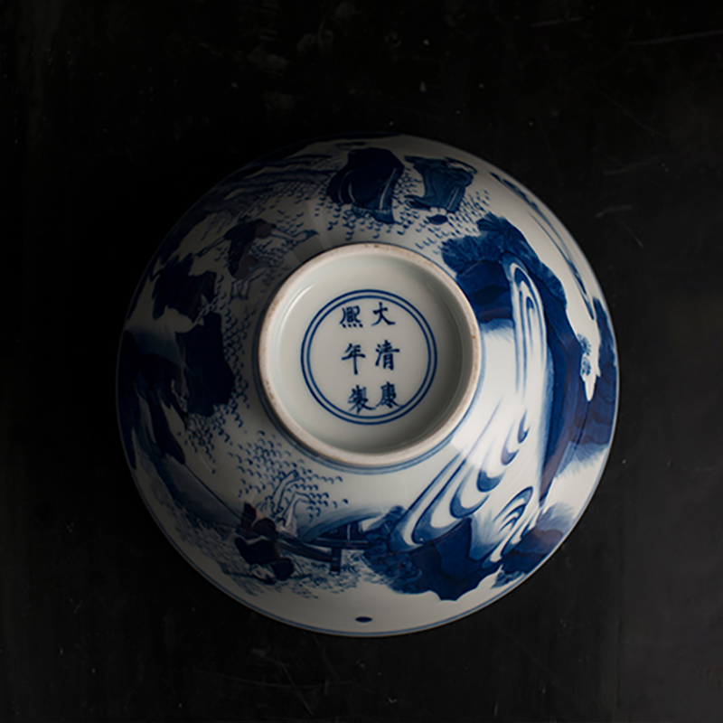 Offered home - cooked in imitation of kang xi chui blue hand - made character of jingdezhen ceramic bowl to Chinese food bowl of small bowl