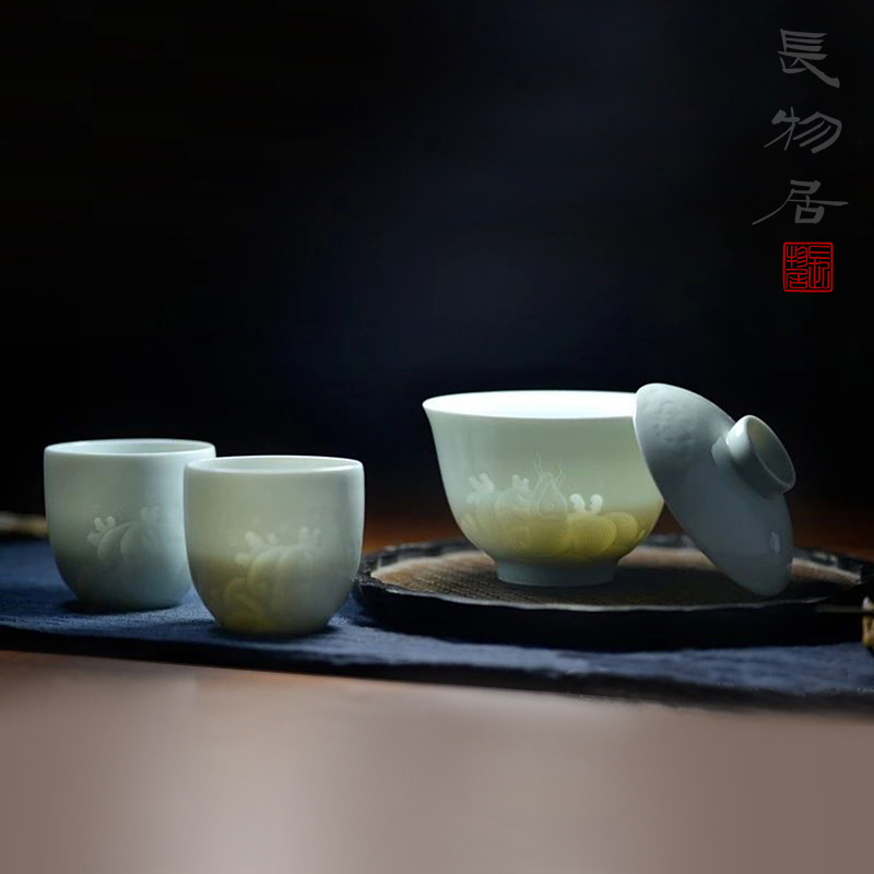 Offered home - cooked at flavour manual its shadow black carp heart cup sample tea cup of jingdezhen ceramic cups tea sets