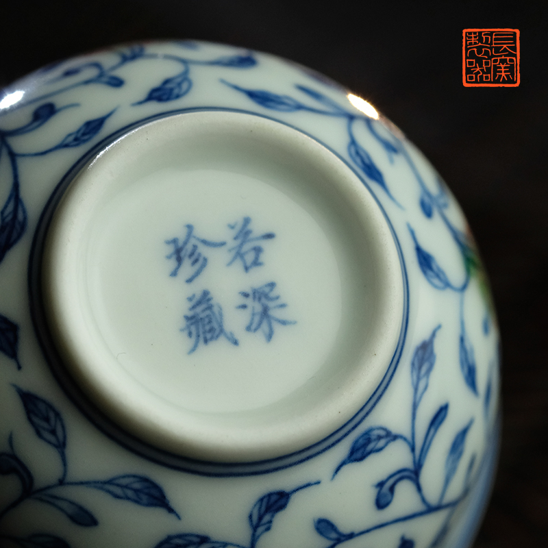 Offered home - cooked long up in blue and white youligong tangled branches grain making those hand - made teacup jingdezhen ceramic tea set by hand