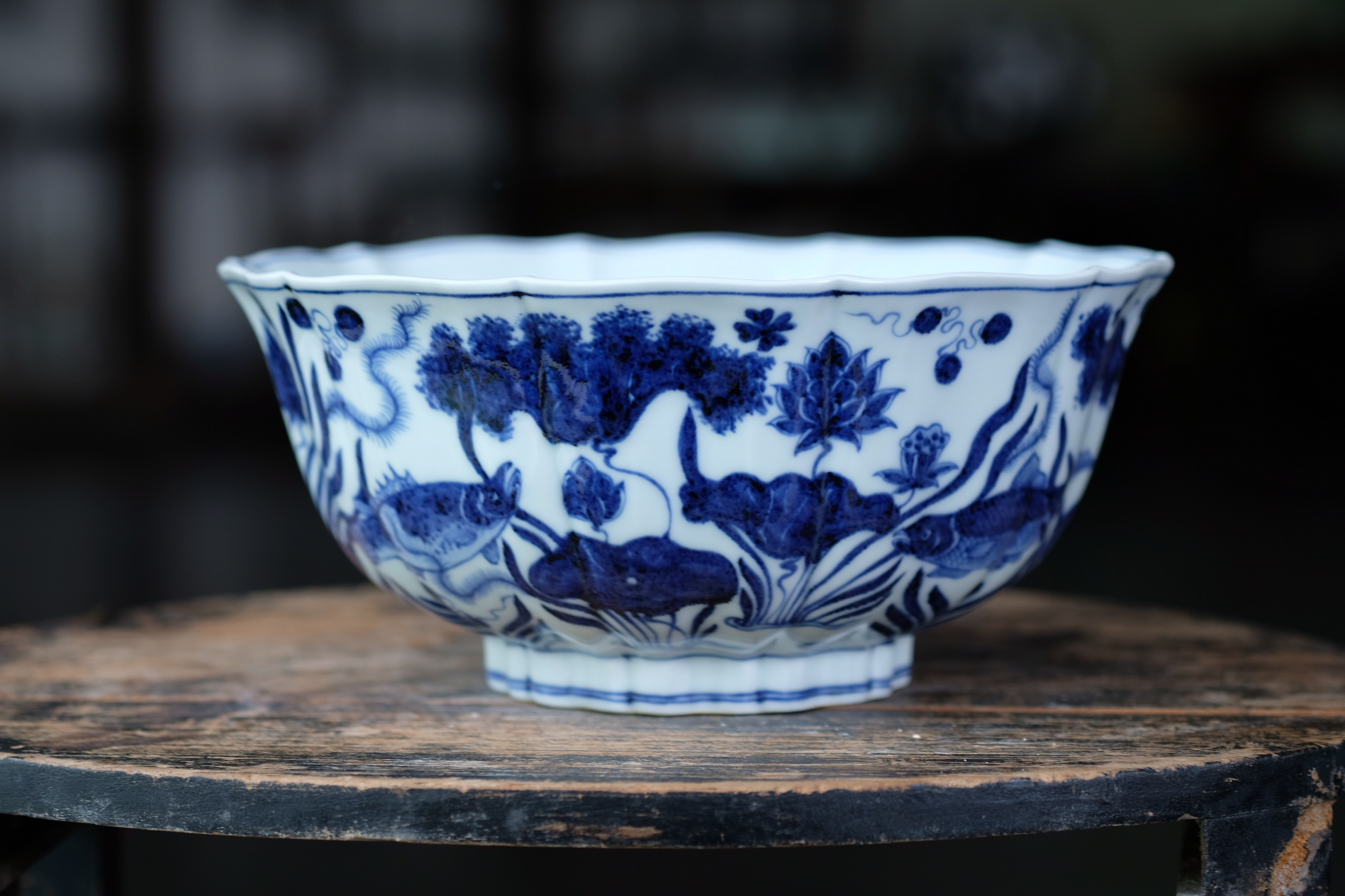 Offered home - cooked imitation jintong hand - made mackerel in algal lines 10 leng ling expressions using big bowl of jingdezhen manual archaize ceramic bowl