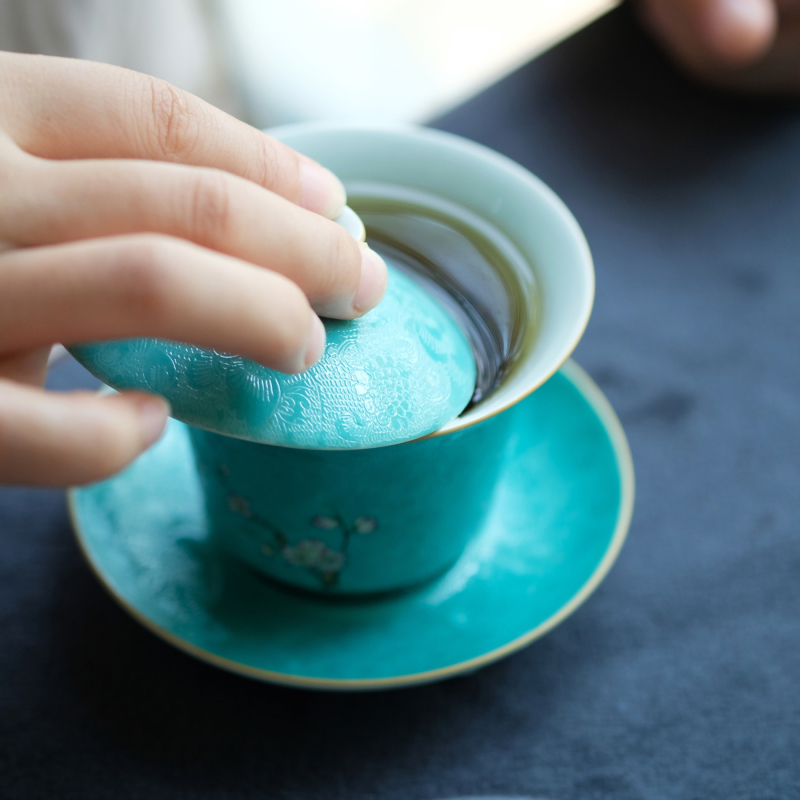 Offered home - cooked hand - made in pastel icing on the cake, grilled spend three to tureen jingdezhen manual archaize ceramic tea bowl