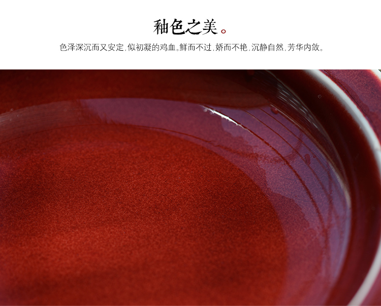 Offered home - cooked expressions using in the red glaze kwai plate of jingdezhen checking antique chinaware plate plate plate display furnishing articles