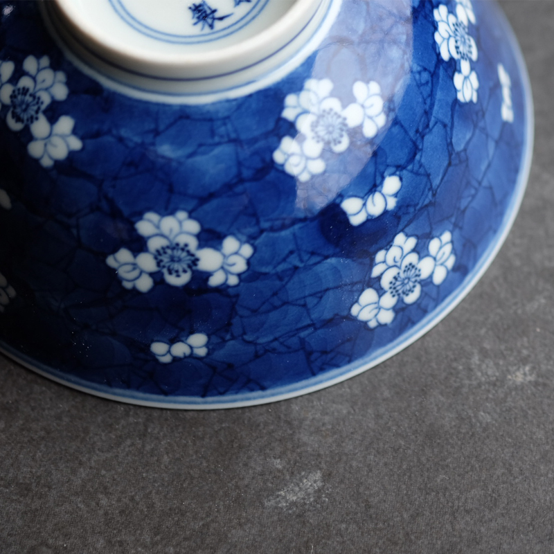 Offered home - cooked in imitation of kangxi hand - made MeiWen small bowl of jingdezhen blue and white ice checking ceramic bowl Chinese food bowl of soup bowl