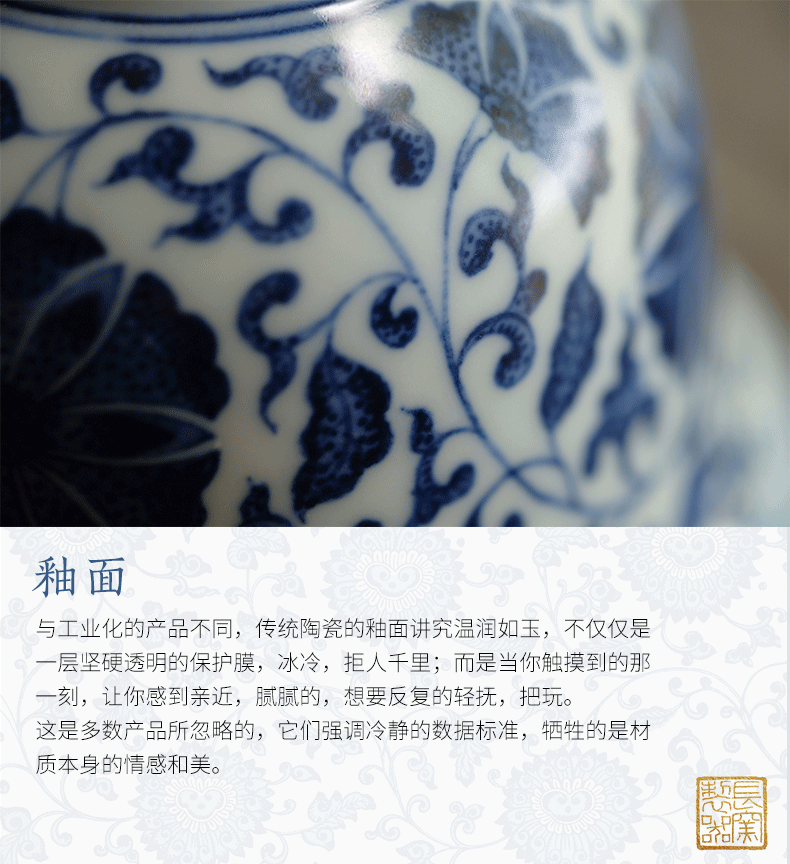 Offered home - cooked wrapped in lotus flower hand made blue and white master cup of jingdezhen ceramics single cup tea sample tea cup, tea sets