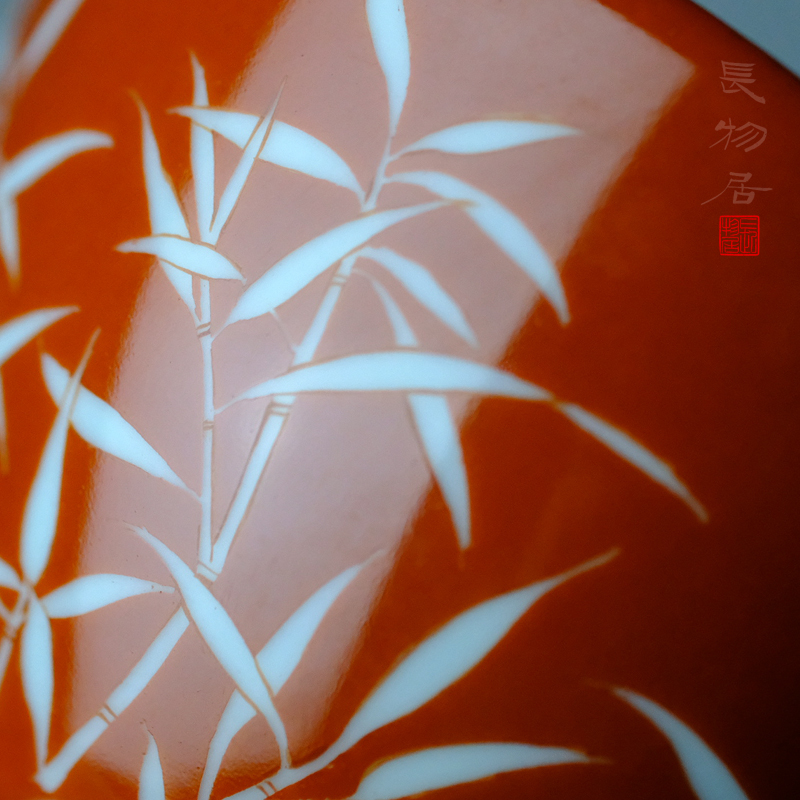 Offered home - cooked ju long up controller coral red name plum bamboo grain heart bowl of jingdezhen manual archaize ceramic bowl
