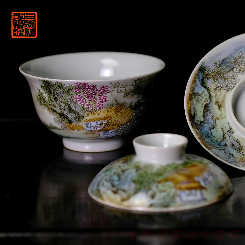 Long up offered home - cooked wen - bo xiong the teacher hand - made in pastel on beautiful figure tureen jingdezhen antique tea cups