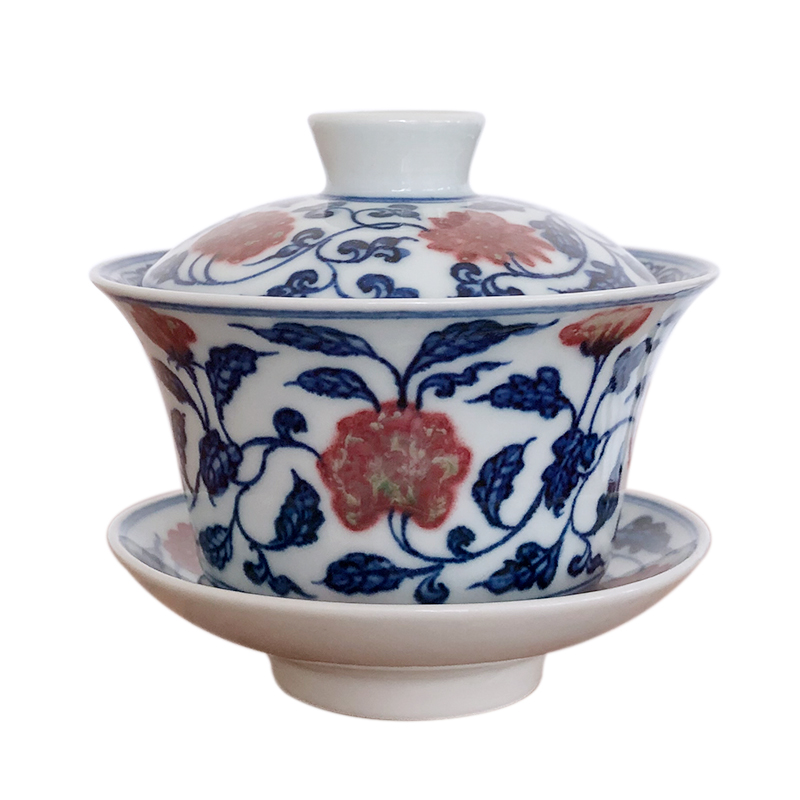 Offered home - cooked in hand - made porcelain lotus only three tureen youligong tangled branches of jingdezhen ceramic tea cup tea bowl