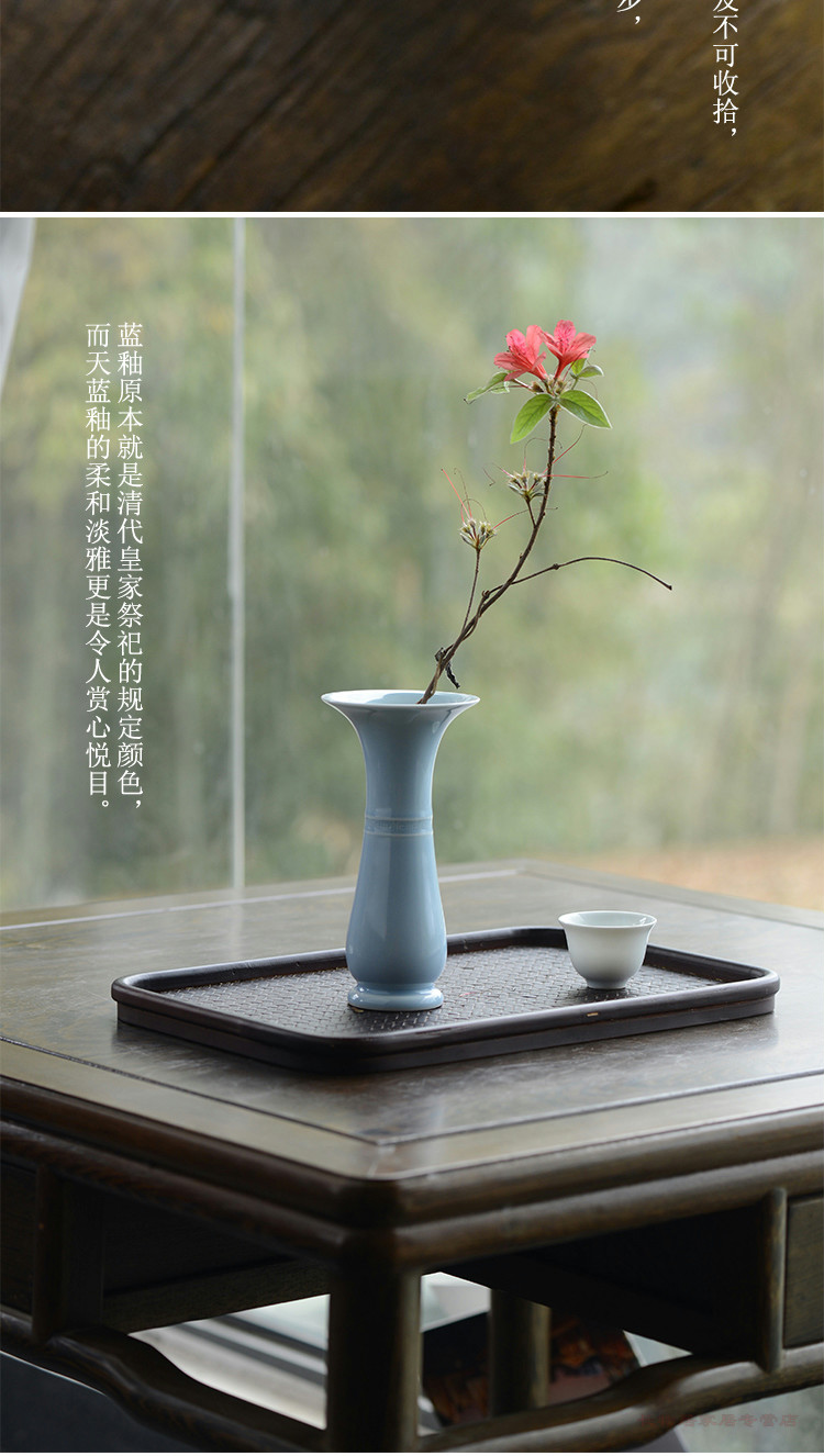 Offered home - cooked ju long up controller shamrock glaze in the spring and autumn vessels bottle of flower vase with jingdezhen pure manual archaize ceramic vase that occupy the home