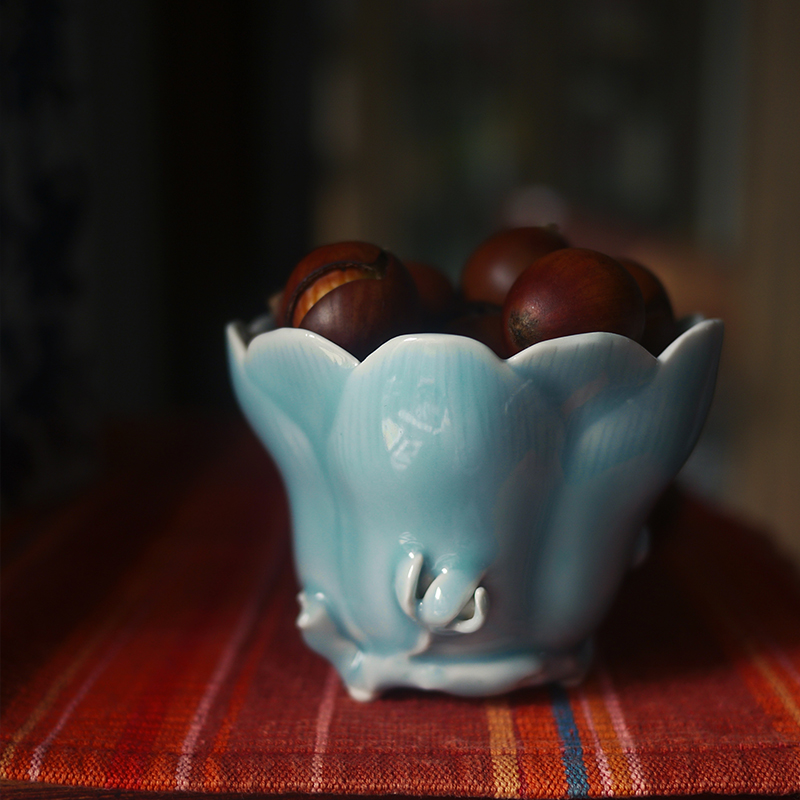 Long up is pure manual green glaze demand CPU master cup of archaize of jingdezhen porcelain tea cups
