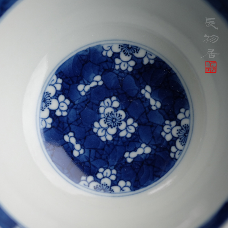 Offered home - cooked in imitation of kangxi hand - made MeiWen small bowl of jingdezhen blue and white ice checking ceramic bowl Chinese food bowl of soup bowl