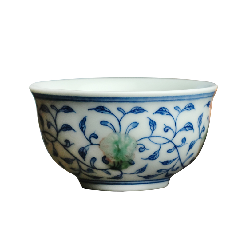 Offered home - cooked long up in blue and white youligong tangled branches grain making those hand - made teacup jingdezhen ceramic tea set by hand