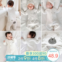Baby warm one-piece clothing Autumn and winter baby padded clothes boneless coat Newborn tide clothing thickened pajamas winter clothing