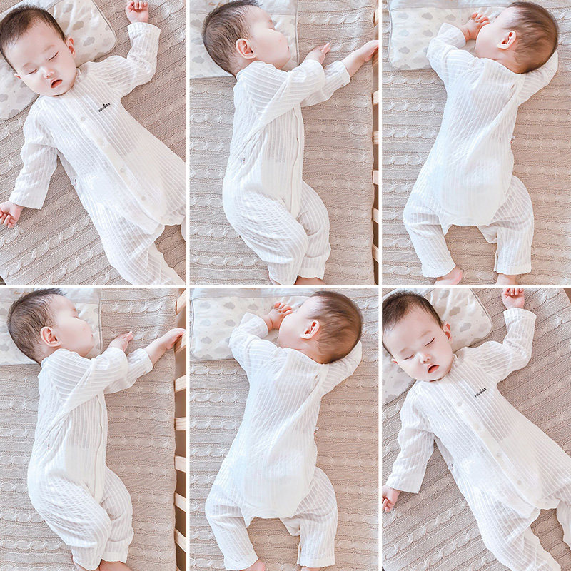 Baby jumpsuit spring and autumn cotton baby spring underwear ha clothes crawling clothes boneless pajamas thin air conditioning suit