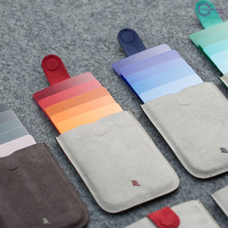 DAX laminated pull-up card bag Men and women business mini gradient Ultra-thin multi-card portable coin purse Business card bag