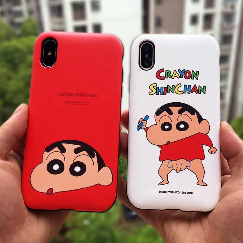 Korea Crayon Xiaoxin iphoneXS MAX mobile phone protective case Apple 11 double-layer silicone protective sleeve anti-fall cartoon 12