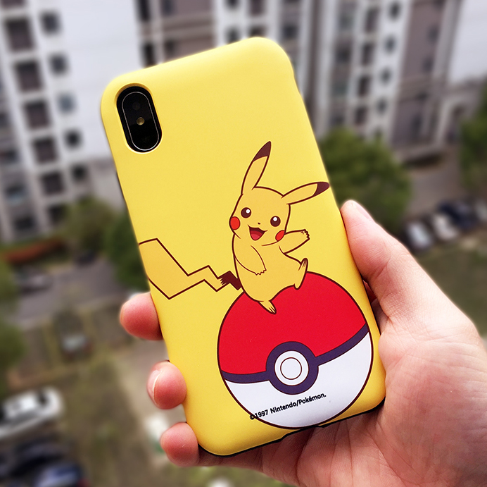 Korean Pikachu iPhoneXS mobile phone shell pet elf Apple X cartoon silicone cover double-layer drop-proof