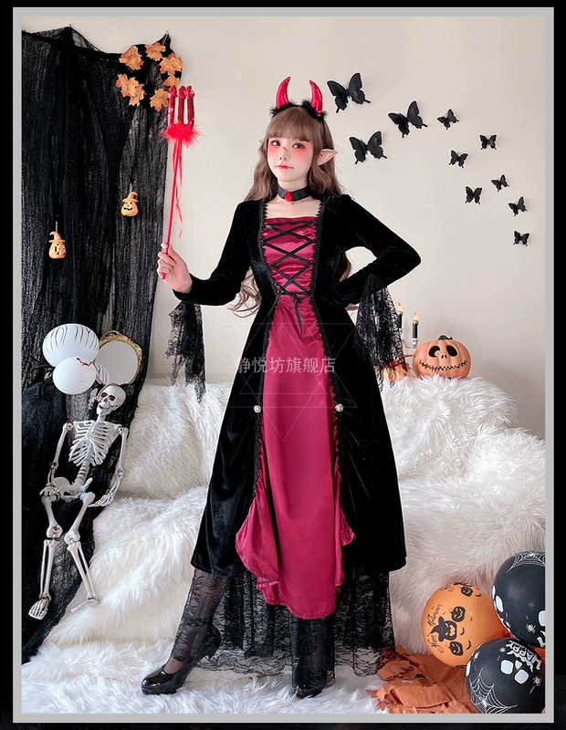 Người lớn trang phục hóa trang Halloween Phù Thủy trang phục nữ hoàng ma cà rồng trang phục cosplay hộp đêm Đảng Carnival Đầm