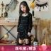 Halloween trẻ em Gothic đậm phù thủy váy bé gái quỷ nhỏ cos trang phục phù thủy trang phục sân khấu google halloween 2018 Trang phục haloween
