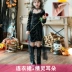 Halloween trẻ em Gothic đậm phù thủy váy bé gái quỷ nhỏ cos trang phục phù thủy trang phục sân khấu google halloween 2018 Trang phục haloween