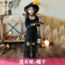 Halloween trẻ em Gothic đậm phù thủy váy bé gái quỷ nhỏ cos trang phục phù thủy trang phục sân khấu google halloween 2018 Trang phục haloween