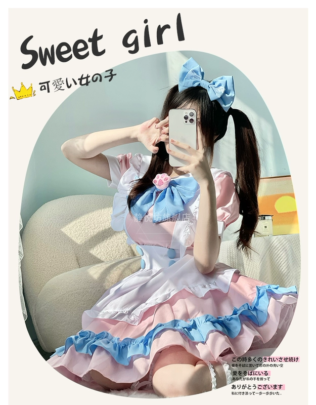 lolita trang phục hầu gái hai chiều phong cách Nhật Bản mềm mại cô gái trang phục hầu gái cosplay anime lolita váy